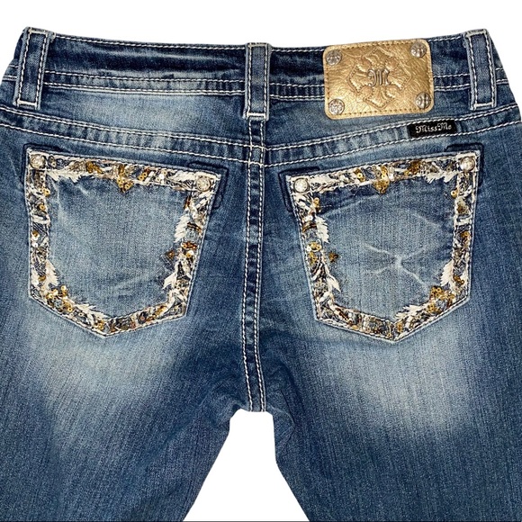 MISS ME Signature Ankle Skinny Bling Pocket Denim Jeans Size 28 - Picture 12 of 14
